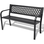 Banco de jardín acero negro 125 cm