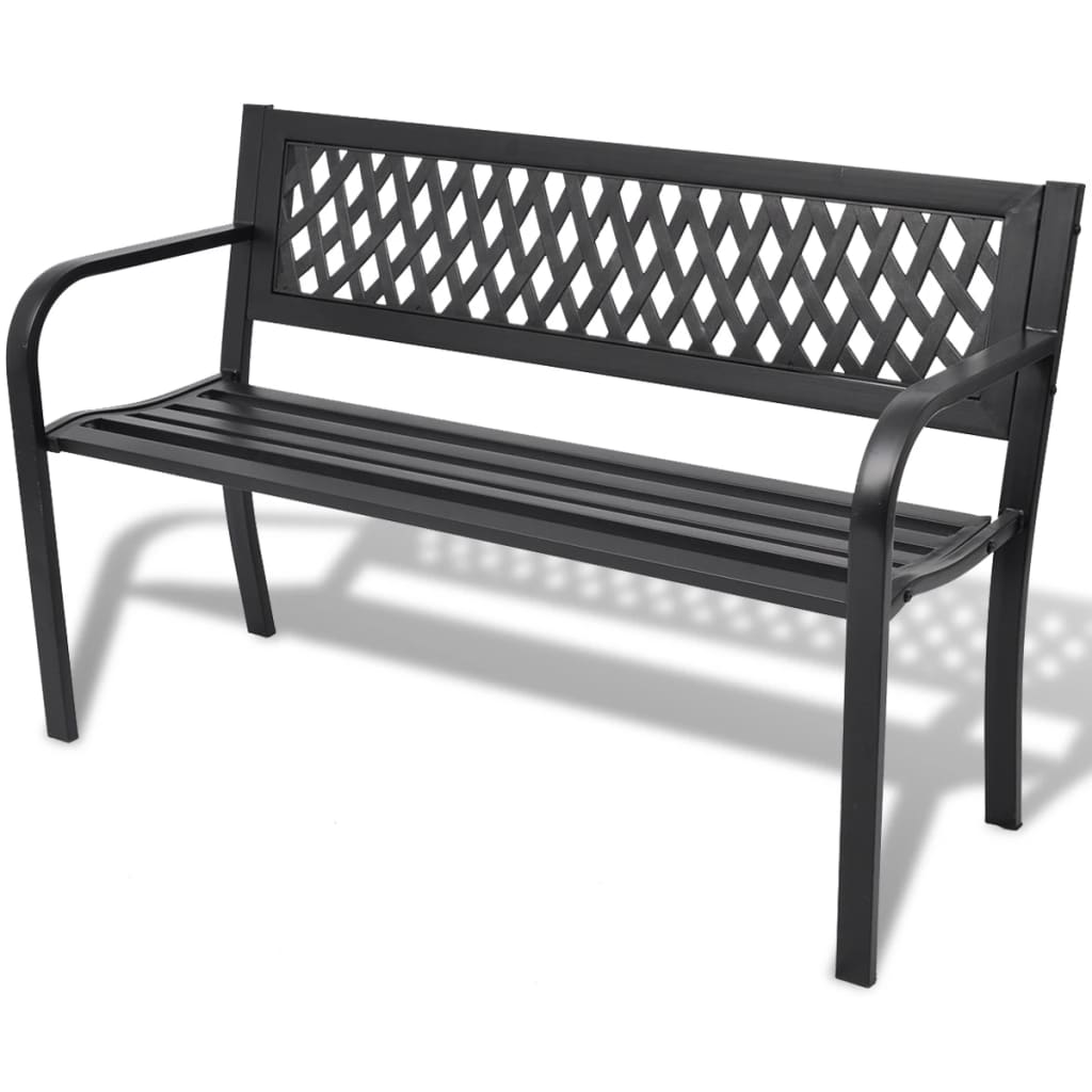 Banco de jardín acero negro 125 cm