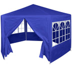 Marquesina con 6 paredes laterales azul 2x2 m