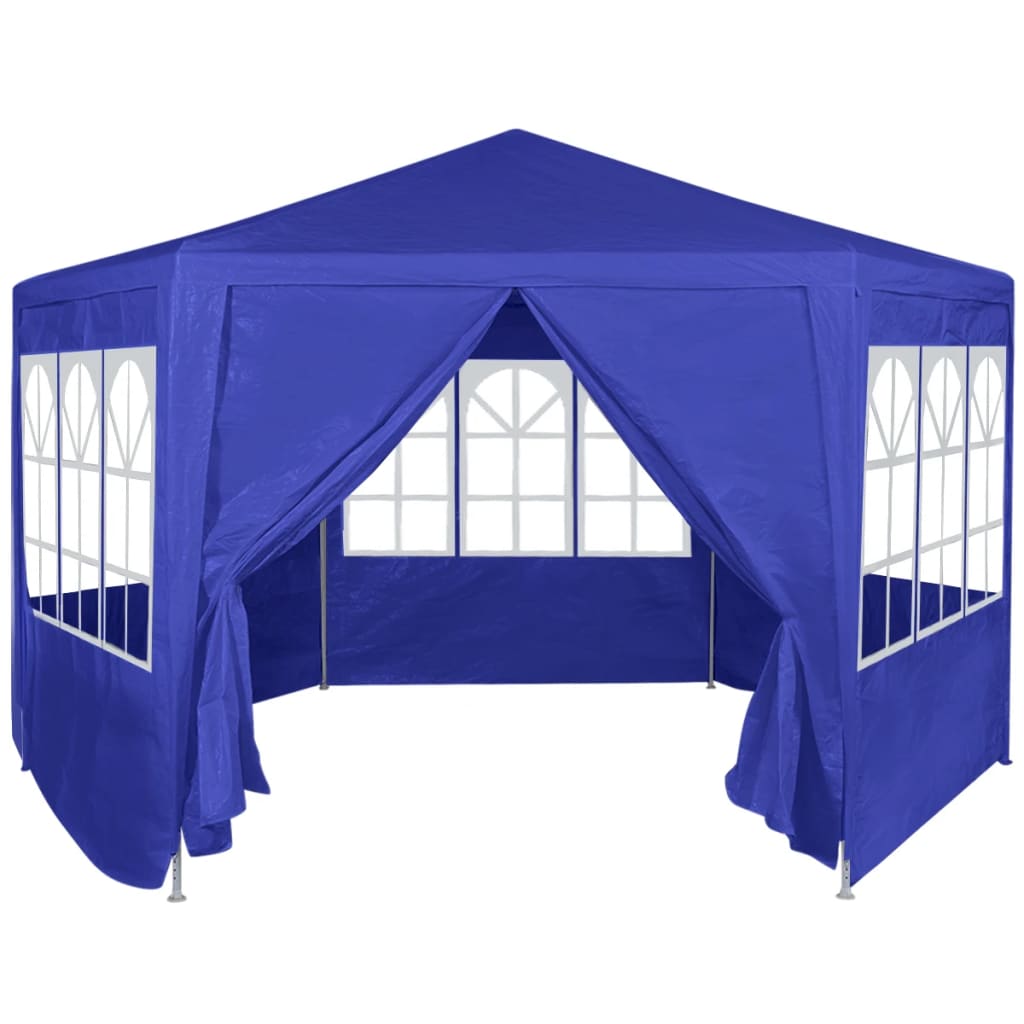 Marquesina con 6 paredes laterales azul 2x2 m