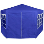 Marquesina con 6 paredes laterales azul 2x2 m