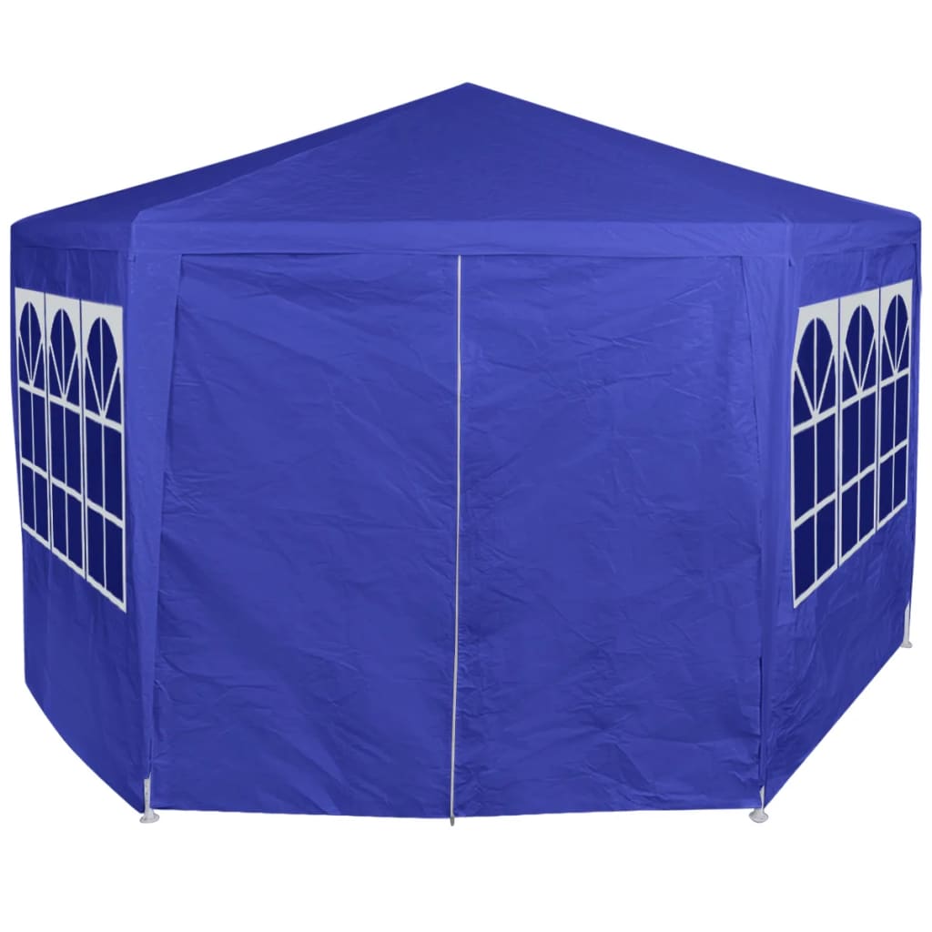 Marquesina con 6 paredes laterales azul 2x2 m