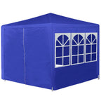 Marquesina con 6 paredes laterales azul 2x2 m