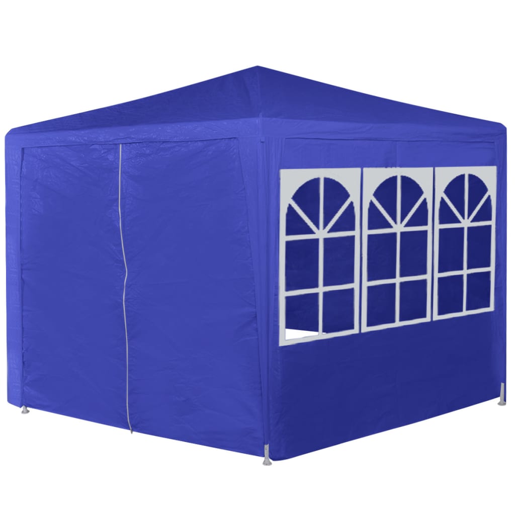 Marquesina con 6 paredes laterales azul 2x2 m