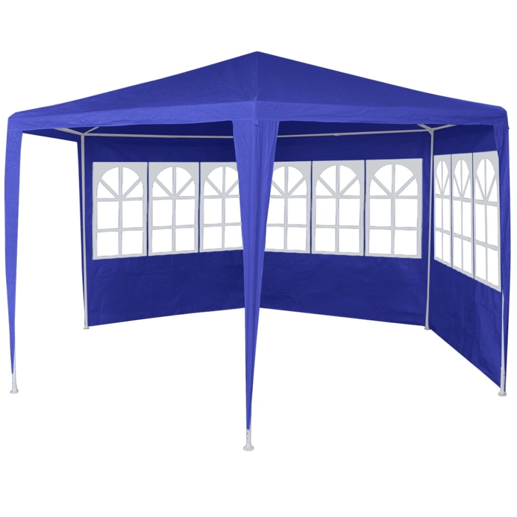 Marquesina con 6 paredes laterales azul 2x2 m