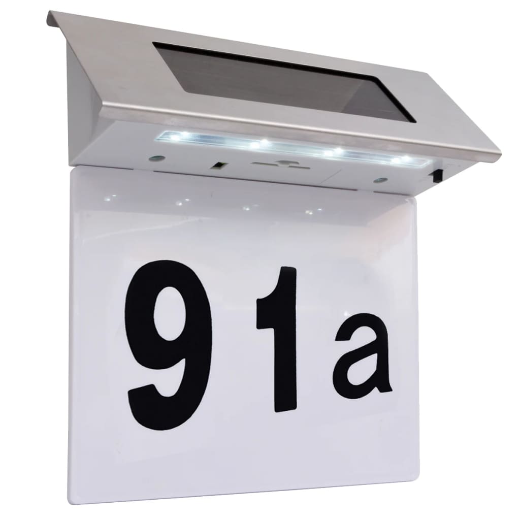 Lámpara solar LED con el número de casa acero inoxidable