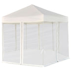 Carpa desplegable hexagonal 6 paredes blanco crema 3,6x3,1m