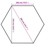 Carpa desplegable hexagonal 6 paredes blanco crema 3,6x3,1m
