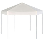 Carpa desplegable hexagonal 6 paredes blanco crema 3,6x3,1m