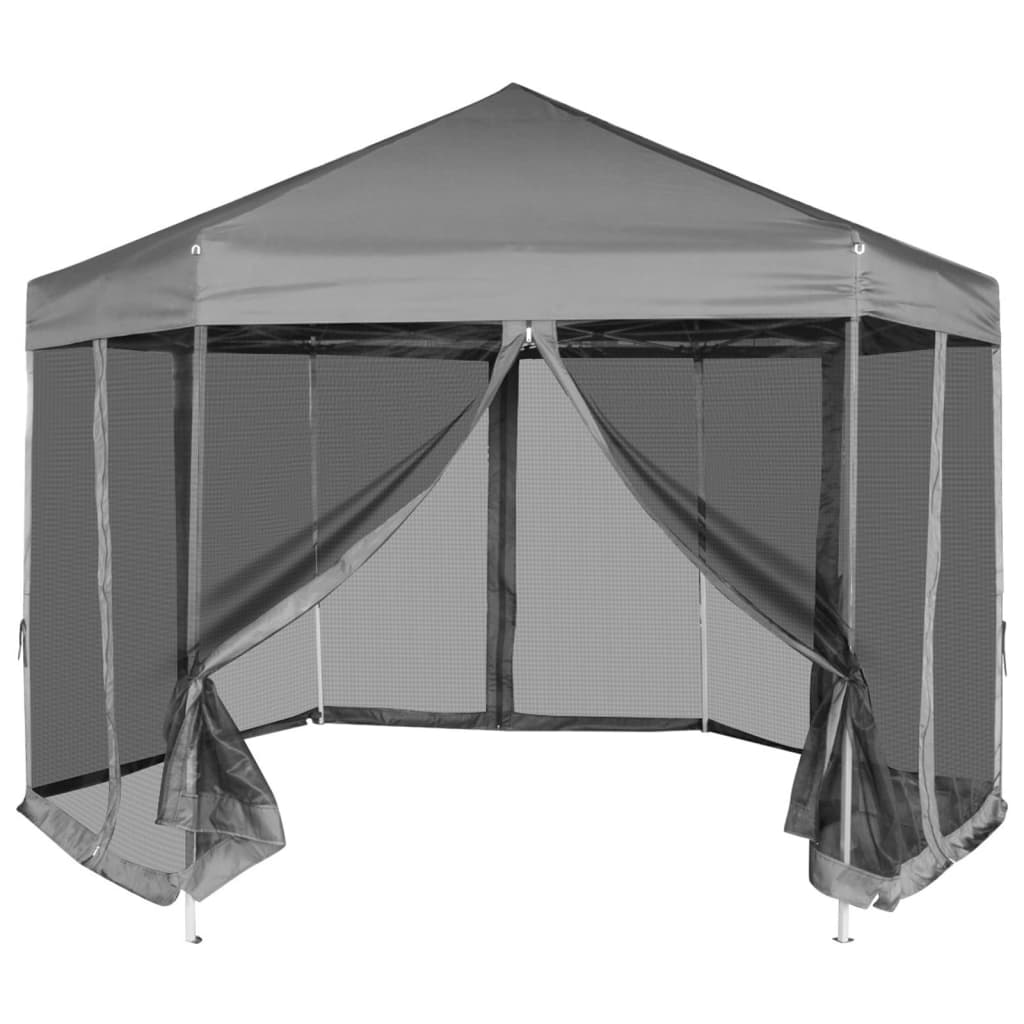 Pop-up Gazebo Hexagonal with 6 Sidewalls Cream 3.6x3.1m