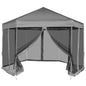 Carpa desplegable hexagonal 6 paredes blanco crema 3,6x3,1m