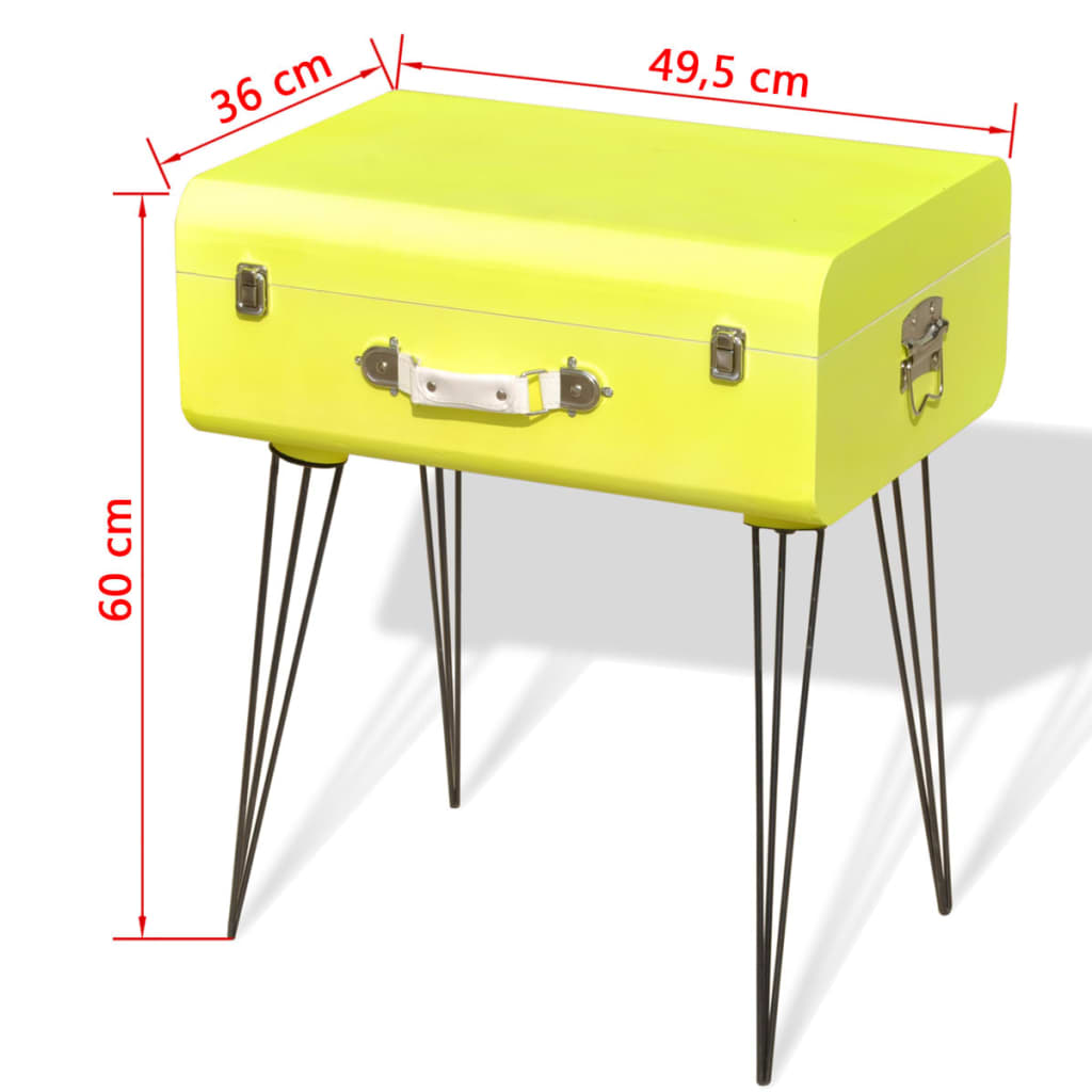 Mesita auxiliar amarillo 49,5x36x60 cm