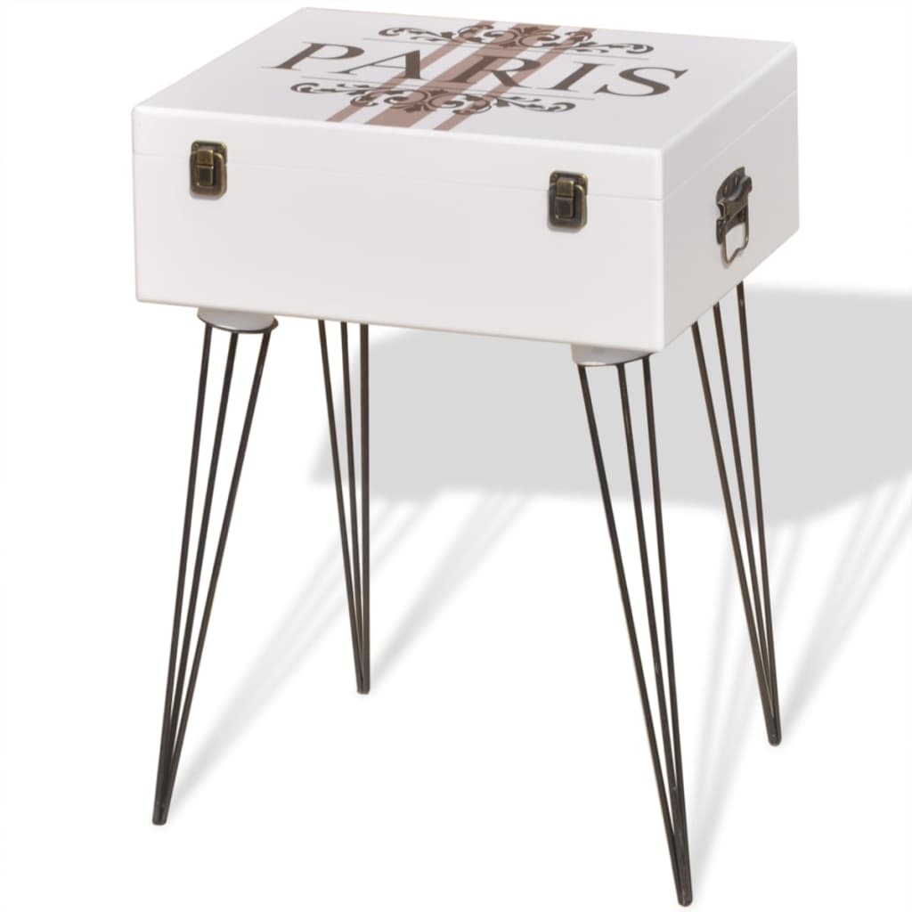 Mesita auxiliar blanco 40x30x57 cm