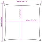Toldo de vela cuadrado 3,6x3,6 m HDPE beige