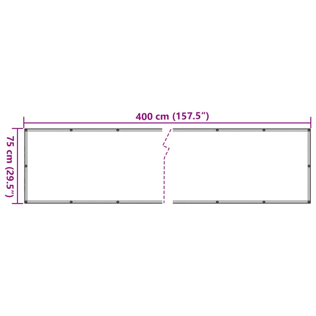 Toldo para balcón tela oxford 75x400 cm beige