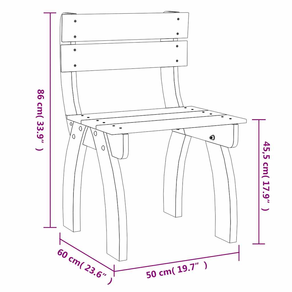 Silla de jardín de madera de pino impregnada