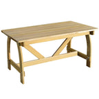 Mesa de jardín de madera de pino impregnada 150x74x75 cm