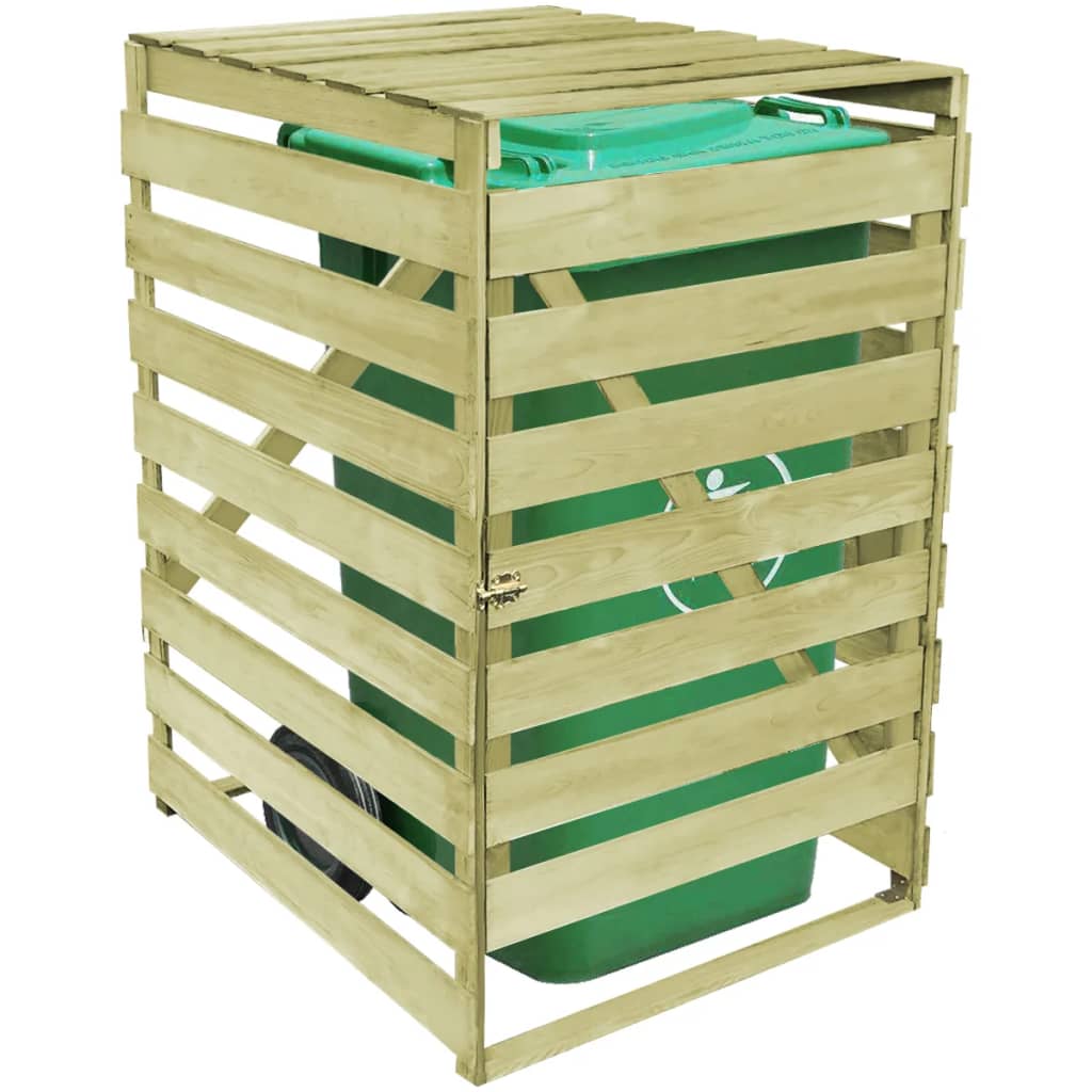 Cobertizo para contenedor de basura de madera impregnada 240 L