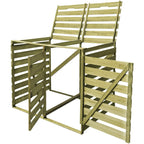 Cobertizo doble contenedor de basura madera impregnada 240 L