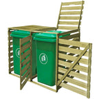 Cobertizo doble contenedor de basura madera impregnada 240 L