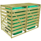 Cobertizo doble contenedor de basura madera impregnada 240 L