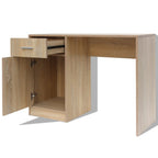 Escritorio con cajón y armario roble 100x40x73 cm