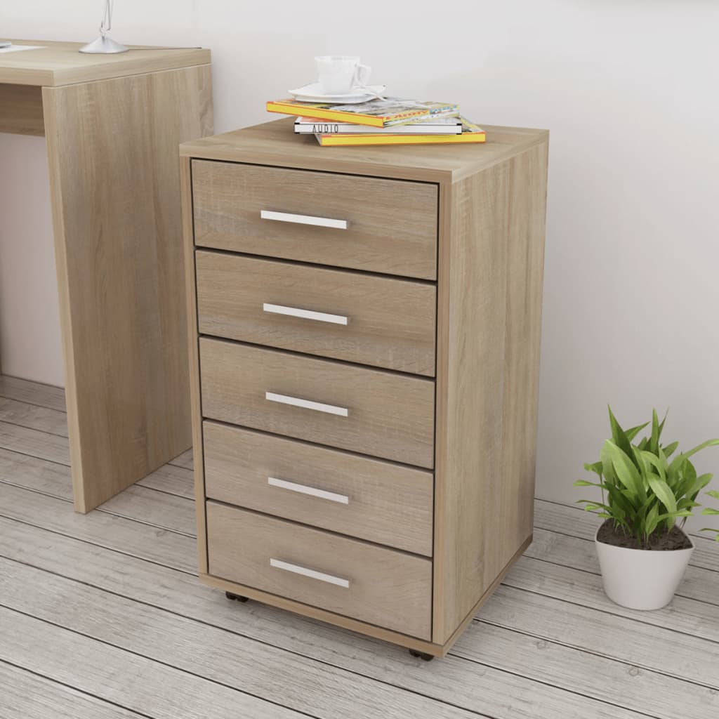 Cajonera de oficina con ruedas 5 cajones blanco