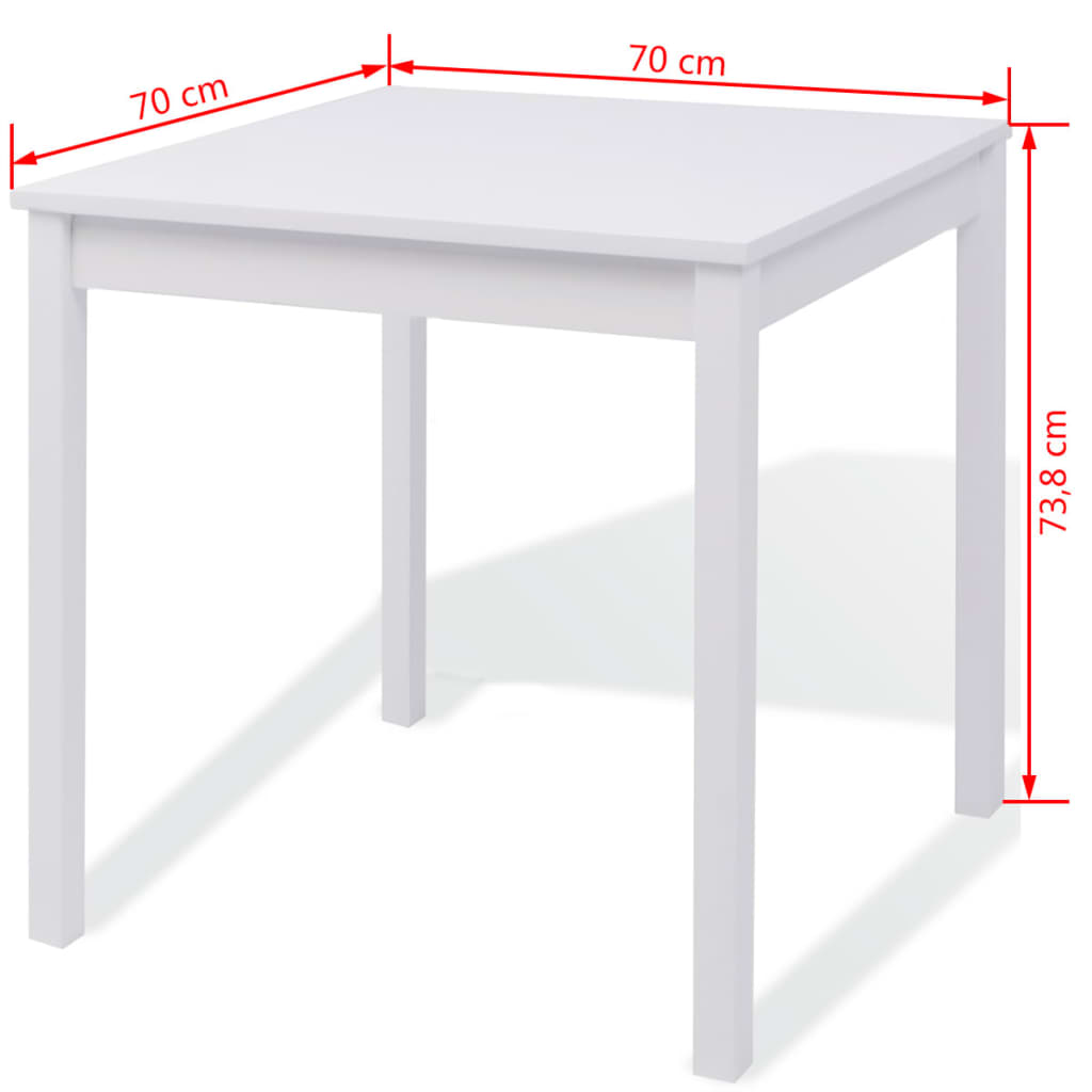 Conjunto de comedor 3 piezas madera de pino blanco