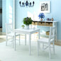 Conjunto de sala de jantar 3 peças madeira de pinho branco