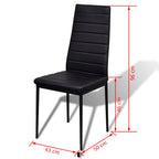 Conjunto de mesa de comedor siete piezas negro
