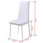 Conjunto de mesa de comedor 5 piezas blanco y negro