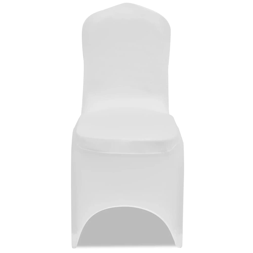 Funda de silla elástica 4 unidades blanca