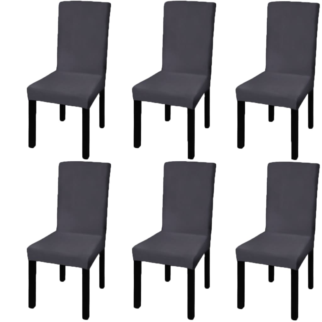 Funda de silla elástica recta 4 unidades blanca