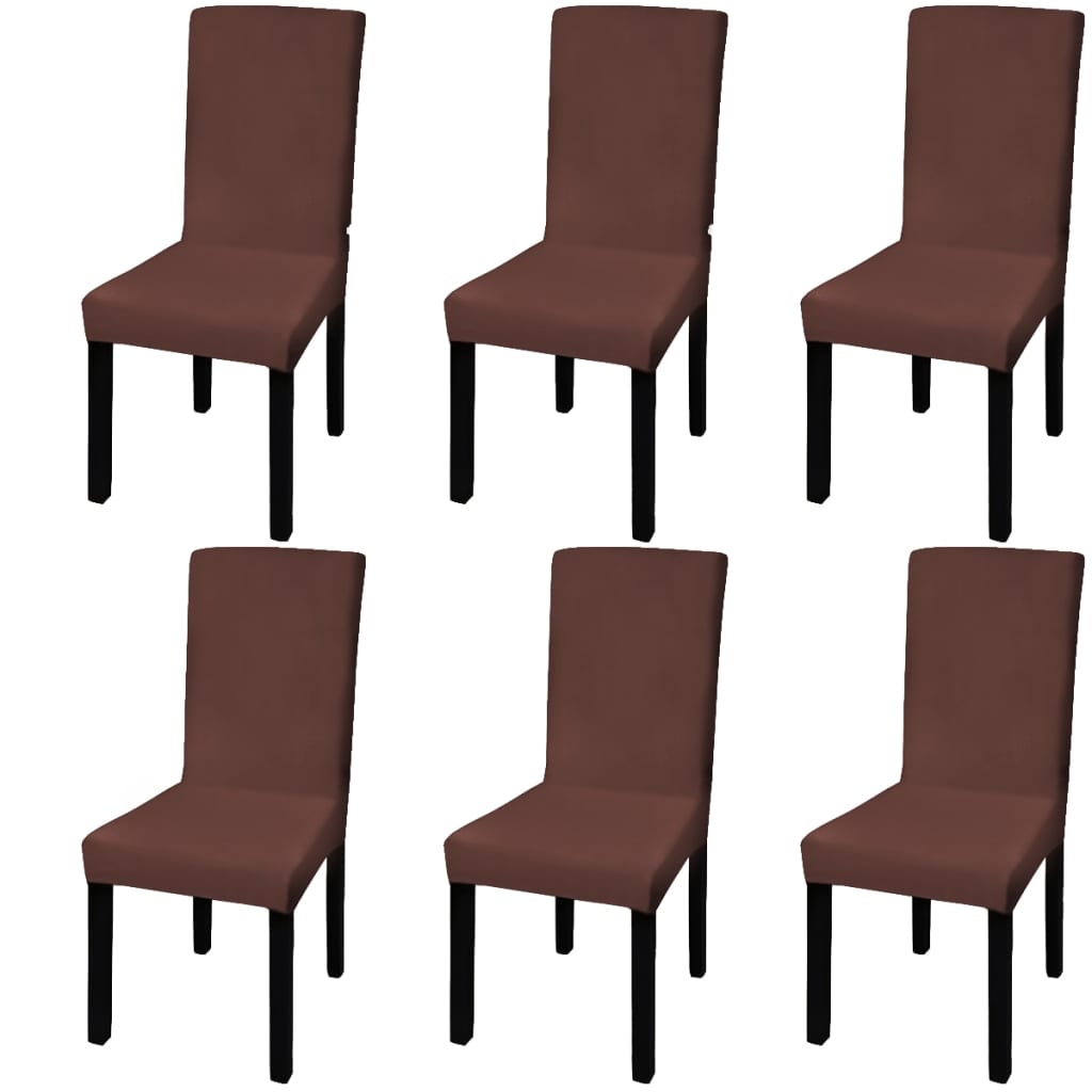 Funda de silla elástica recta 4 unidades blanca