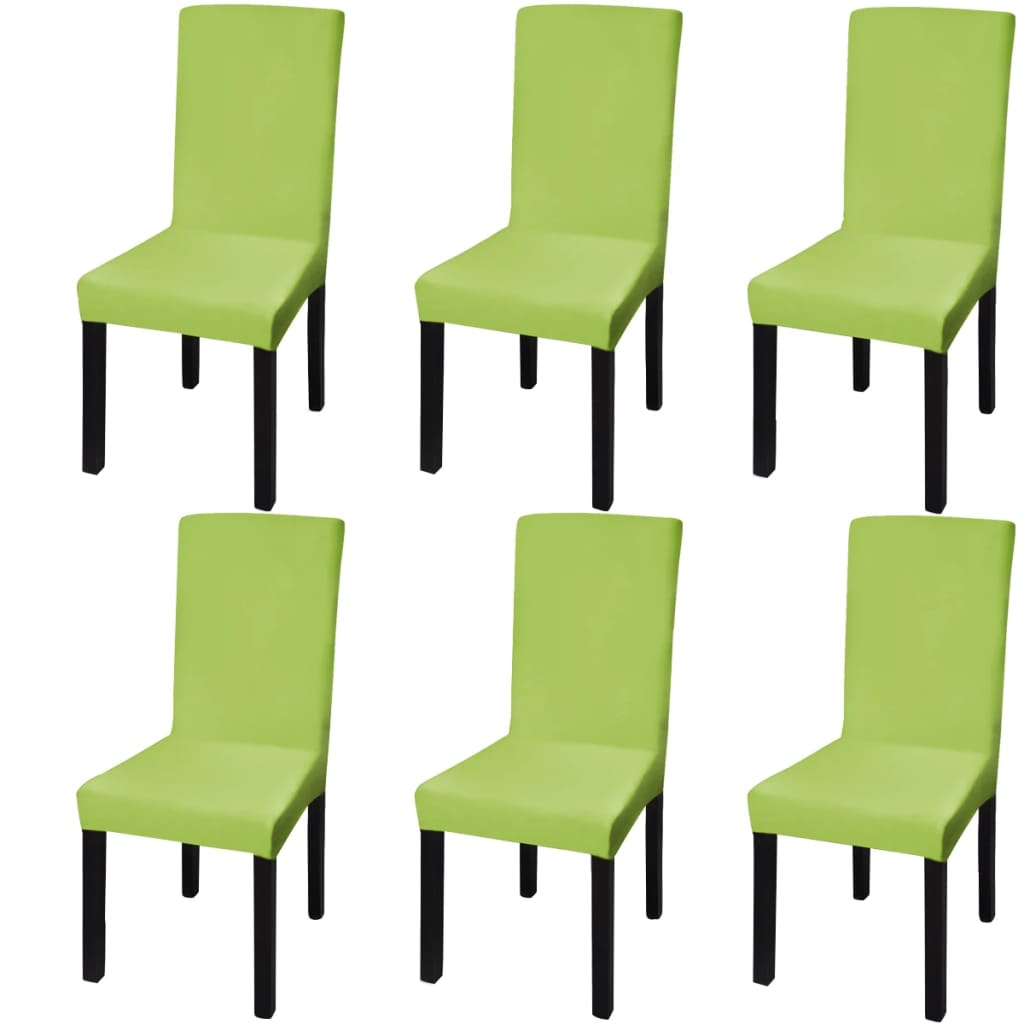 Funda de silla elástica recta 4 unidades blanca