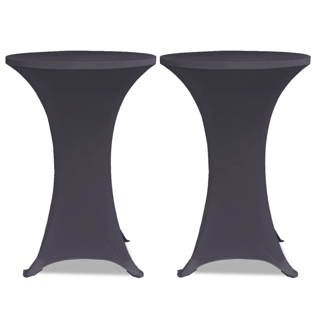 Funda elástica para mesa 2 unidades 60 cm gris antracita