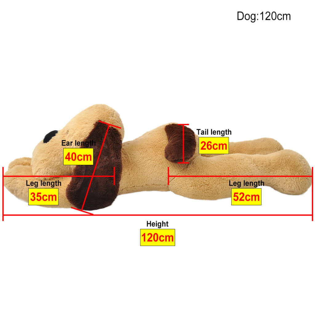 Perro de peluche marrón 120 cm