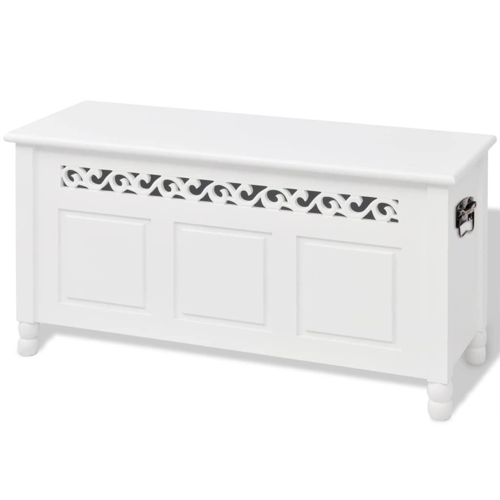 Banco de almacenamiento estilo barroco MDF blanco