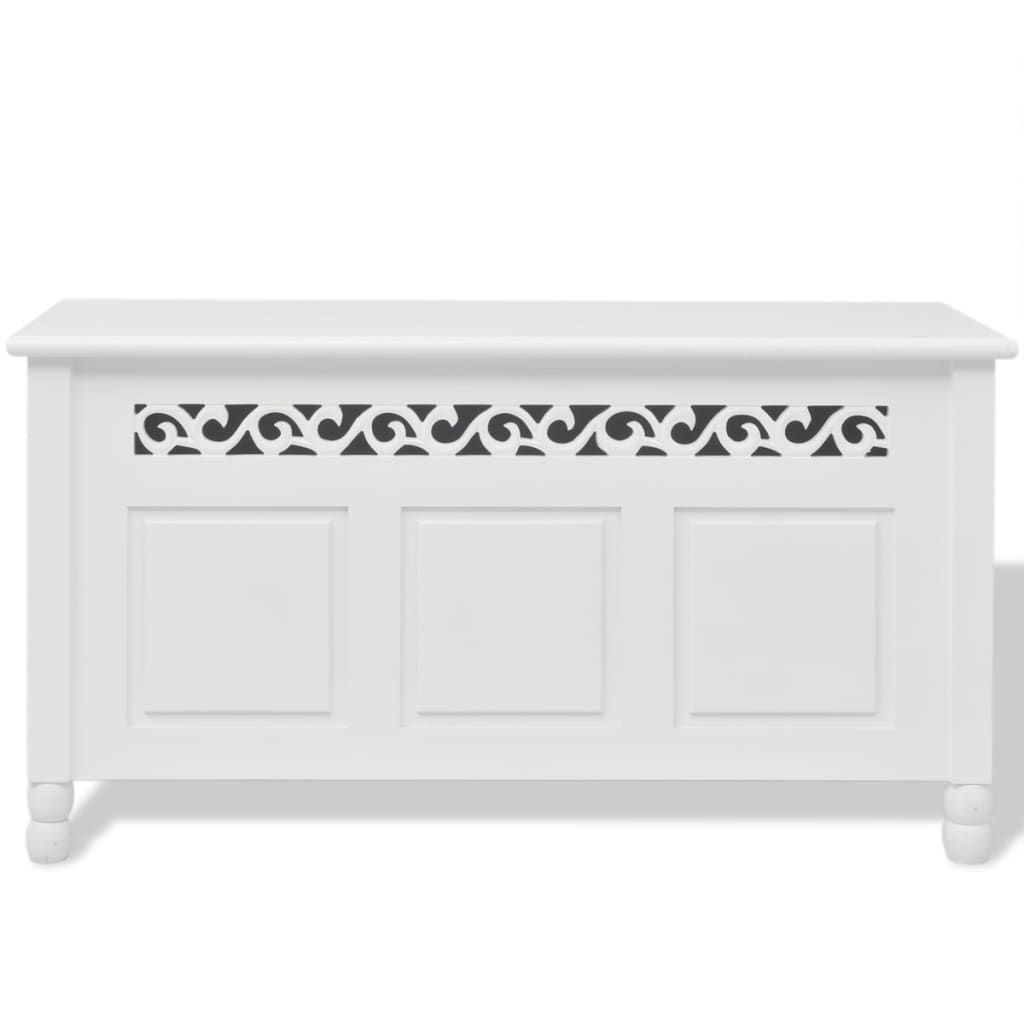 Banco de almacenamiento estilo barroco MDF blanco