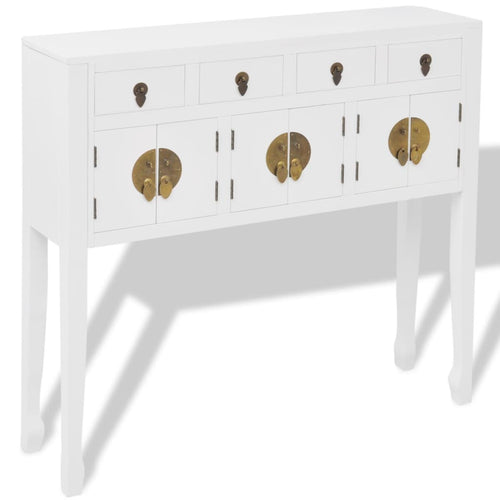 Aparador de estilo chinês de madeira maciça branco