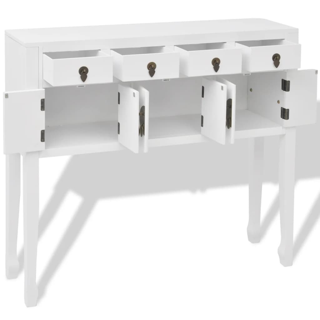 Aparador de estilo chino de madera maciza blanco