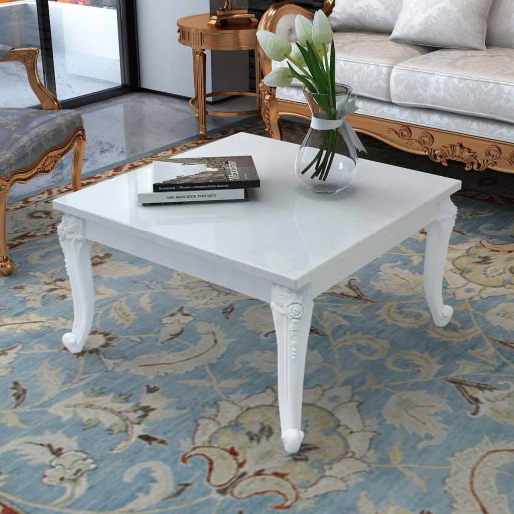 High gloss white coffee table 100x60x42 cm