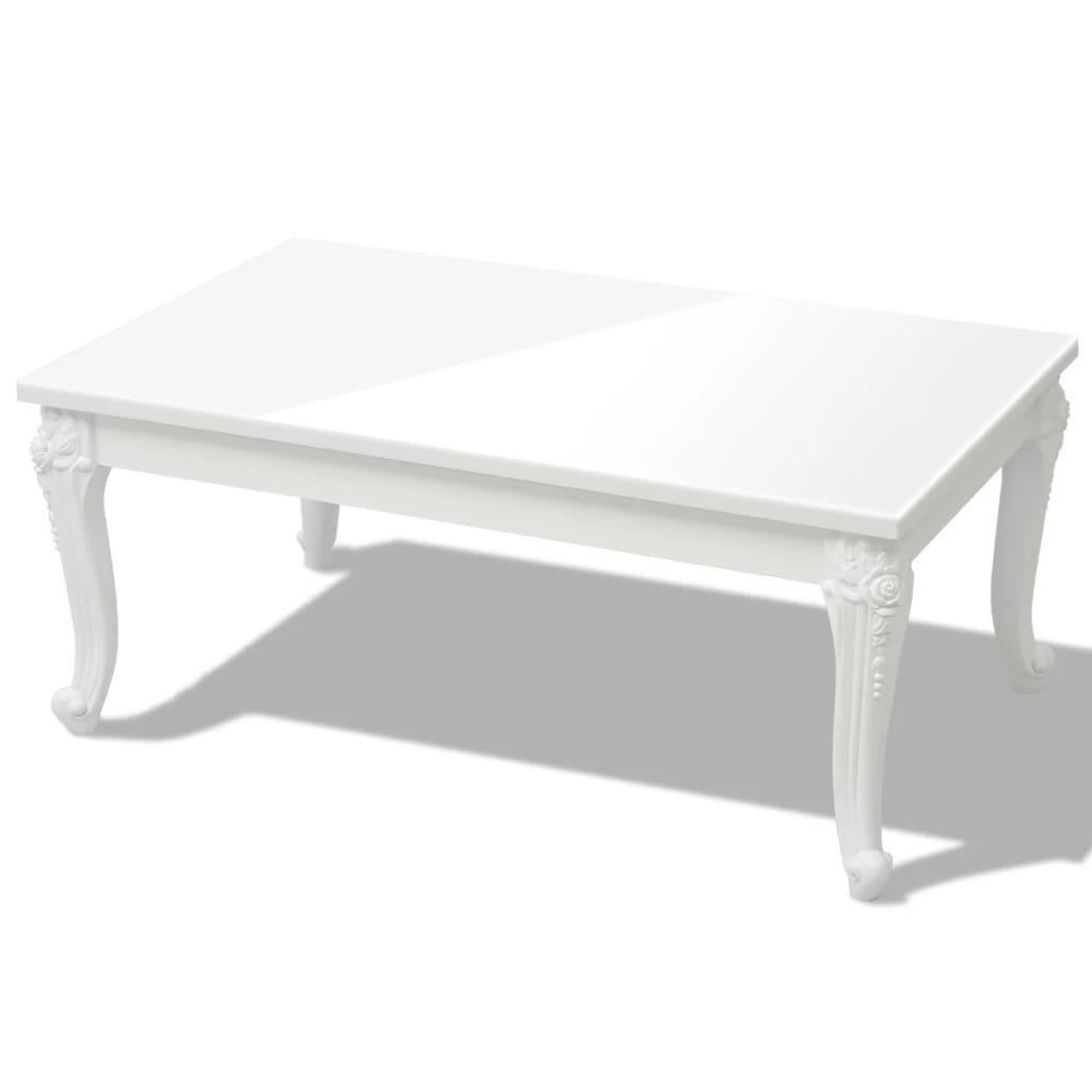Mesa de centro blanco brillante 100x60x42 cm