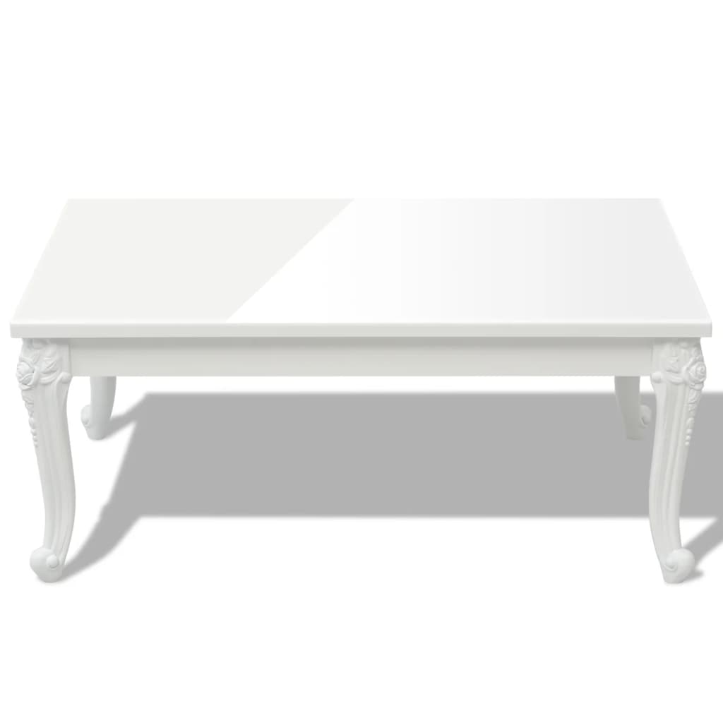 Mesa de centro blanco brillante 100x60x42 cm