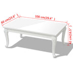 Mesa de centro blanco brillante 100x60x42 cm