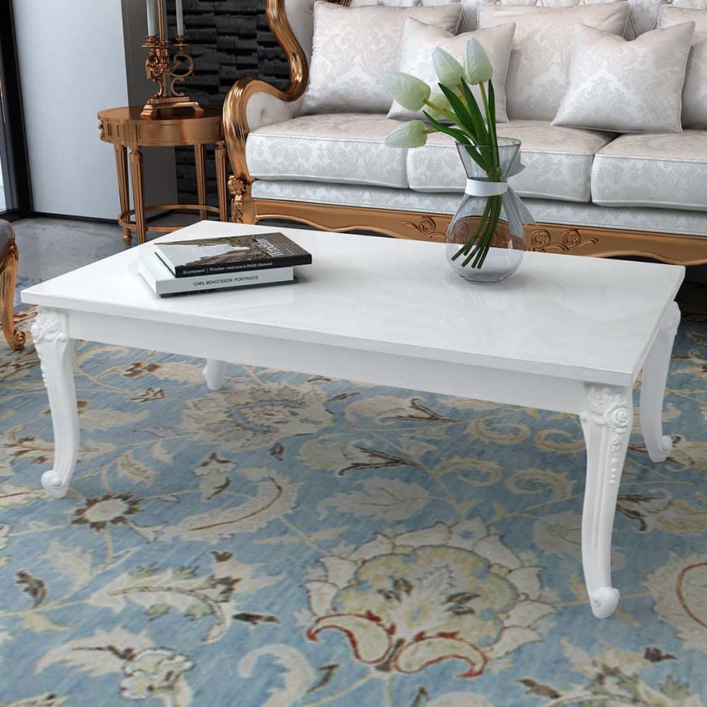 High gloss white coffee table 100x60x42 cm