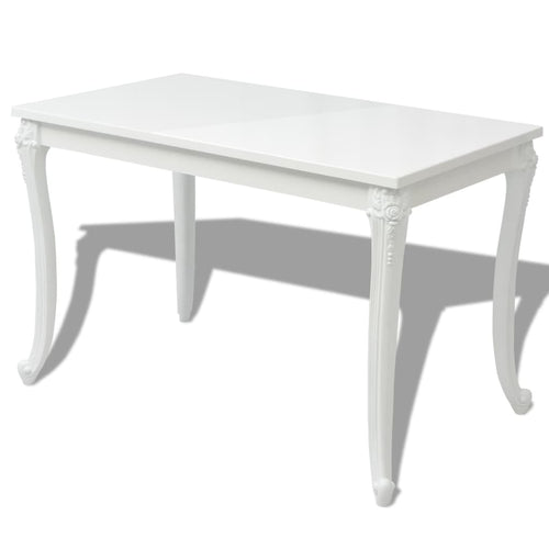 High gloss white dining table 116x66x76 cm