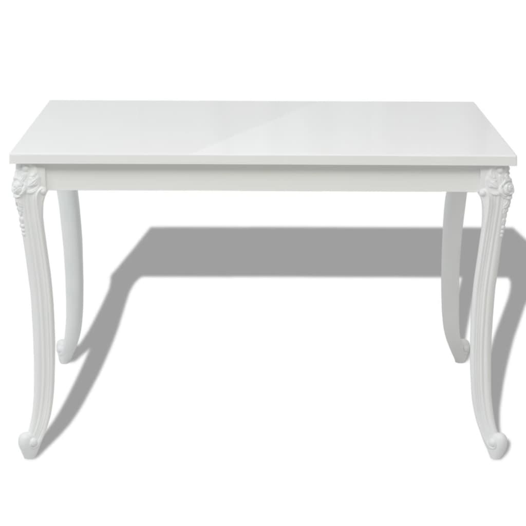 Mesa de comedor blanco brillante 116x66x76 cm