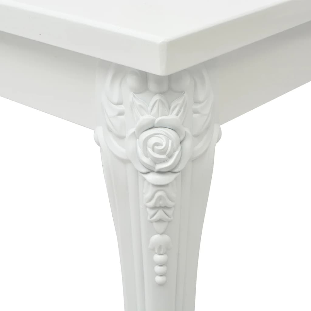 Mesa de comedor blanco brillante 116x66x76 cm