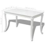 Mesa de comedor blanco brillante 116x66x76 cm